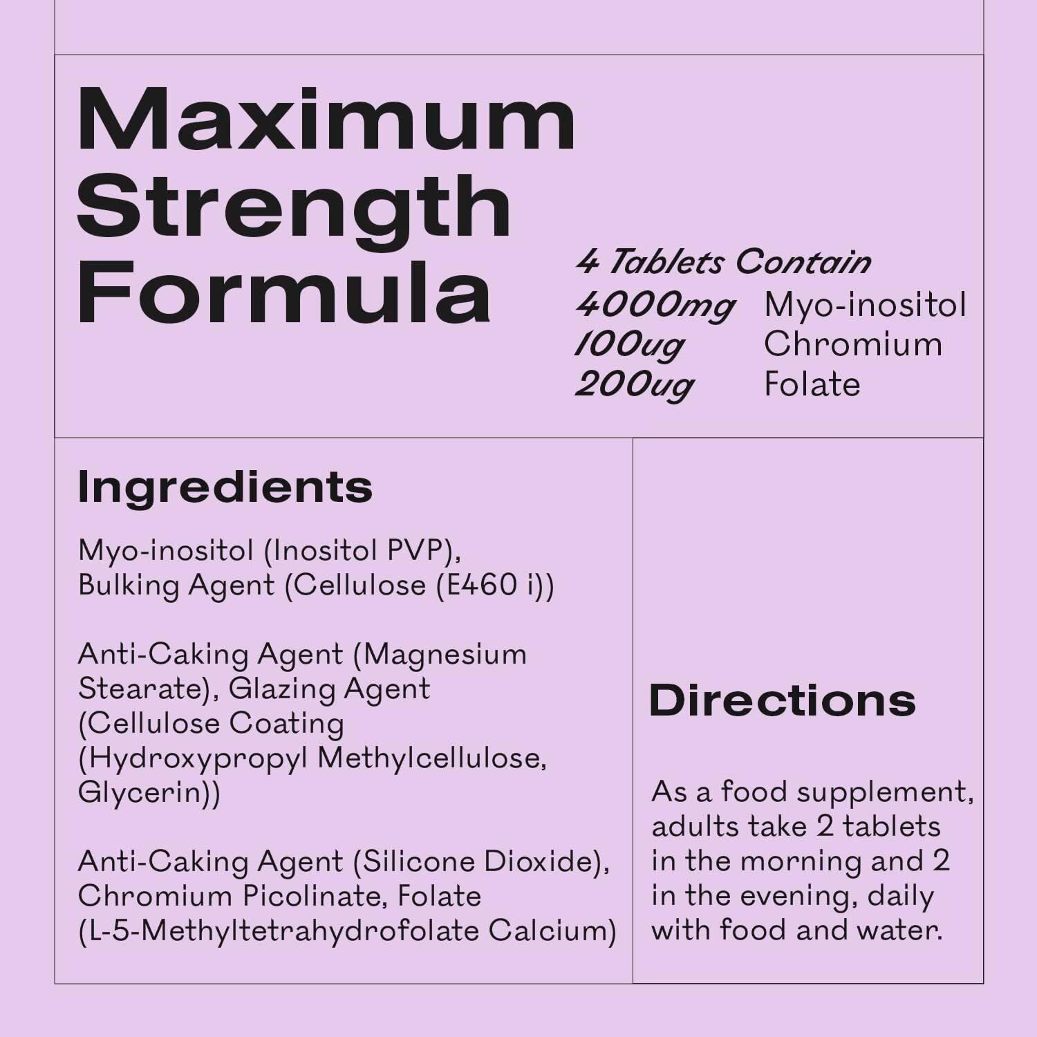 Myoplus - Myo-inositol PCOS Supplement - 4000mg Myo-Inositol, 200ug Folate & 100ug MyOvaUS supplements