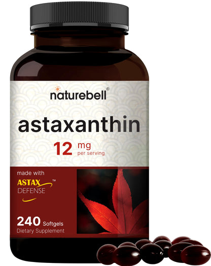 NatureBell Astaxanthin 12mg, 240 Softgels, Made with Astax, Max Strength NatureBellUS supplements