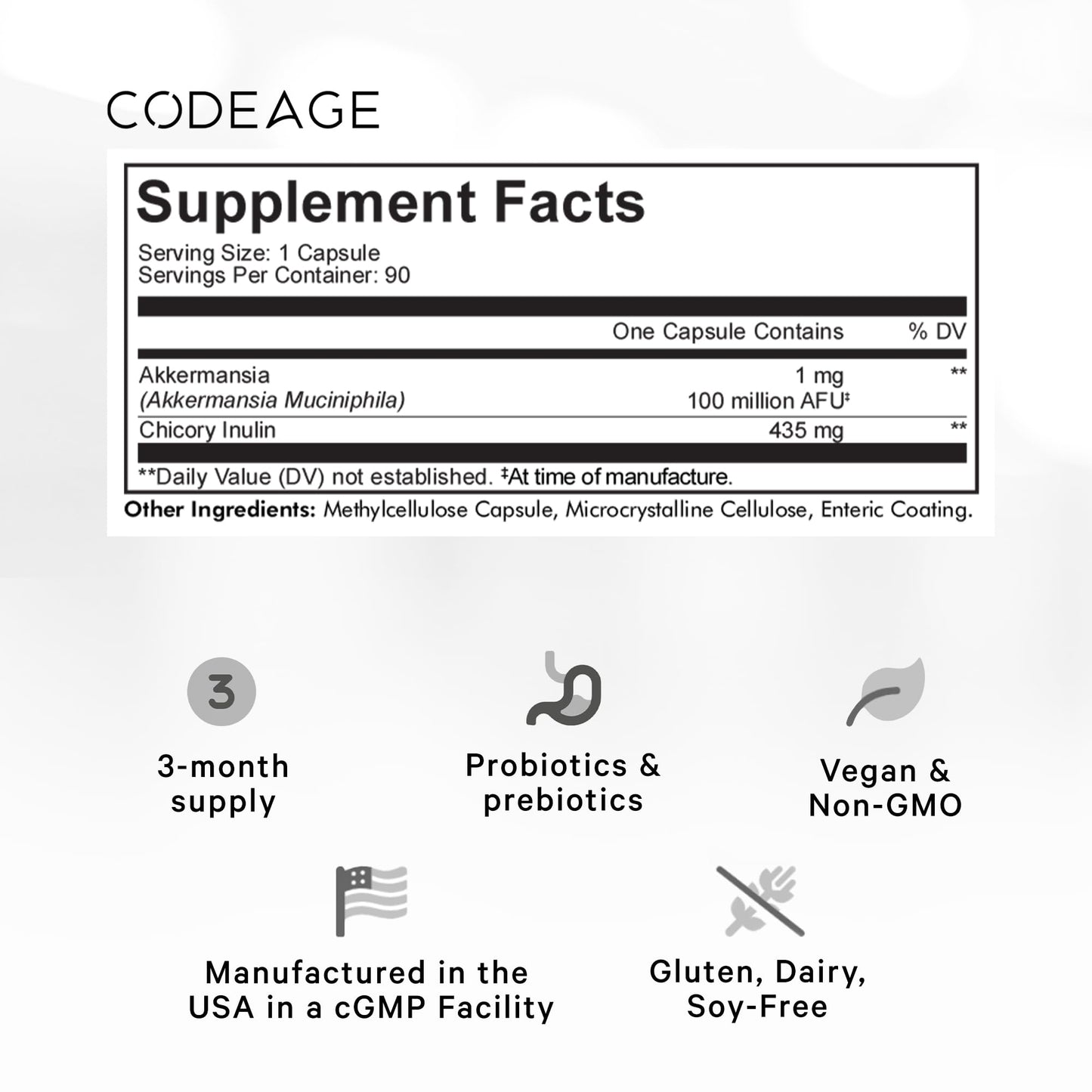 Codeage Akkermansia Muciniphila Probiotic Supplement - 3-Month Supply of Akkermansia CodeageUS supplements