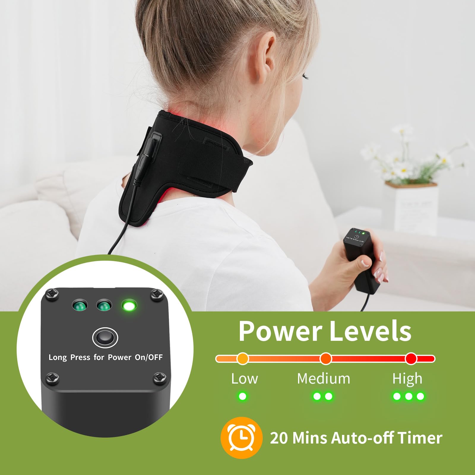 Rechargeable Red Light Therapy Neck Shoulder, Infrared Light Therapy for Body Pain Relief, Portable Red Light EnjoYieldAu supplements