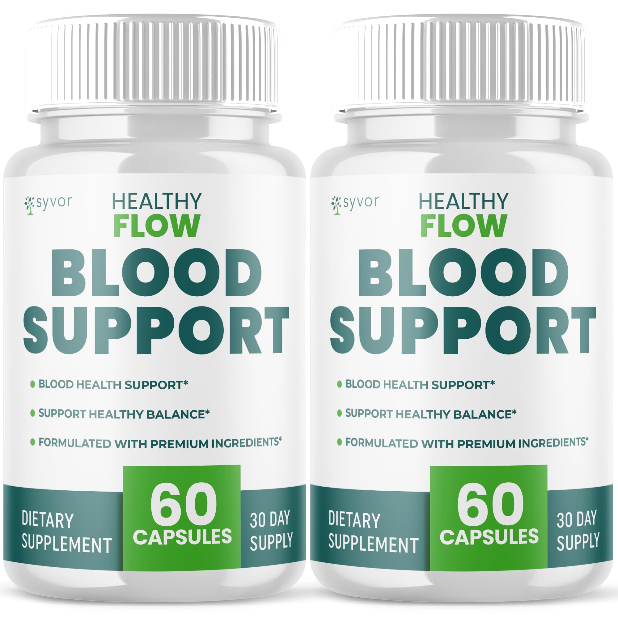 (2 Pack) Healthy Flow Blood Support Capsules, Official Healthy Flow Blood Support Pills with All Natural Ingredients, Advanced Formula Supplement with Premium Vitamins for Men & Women (120 Capsules) SyvorAu supplements