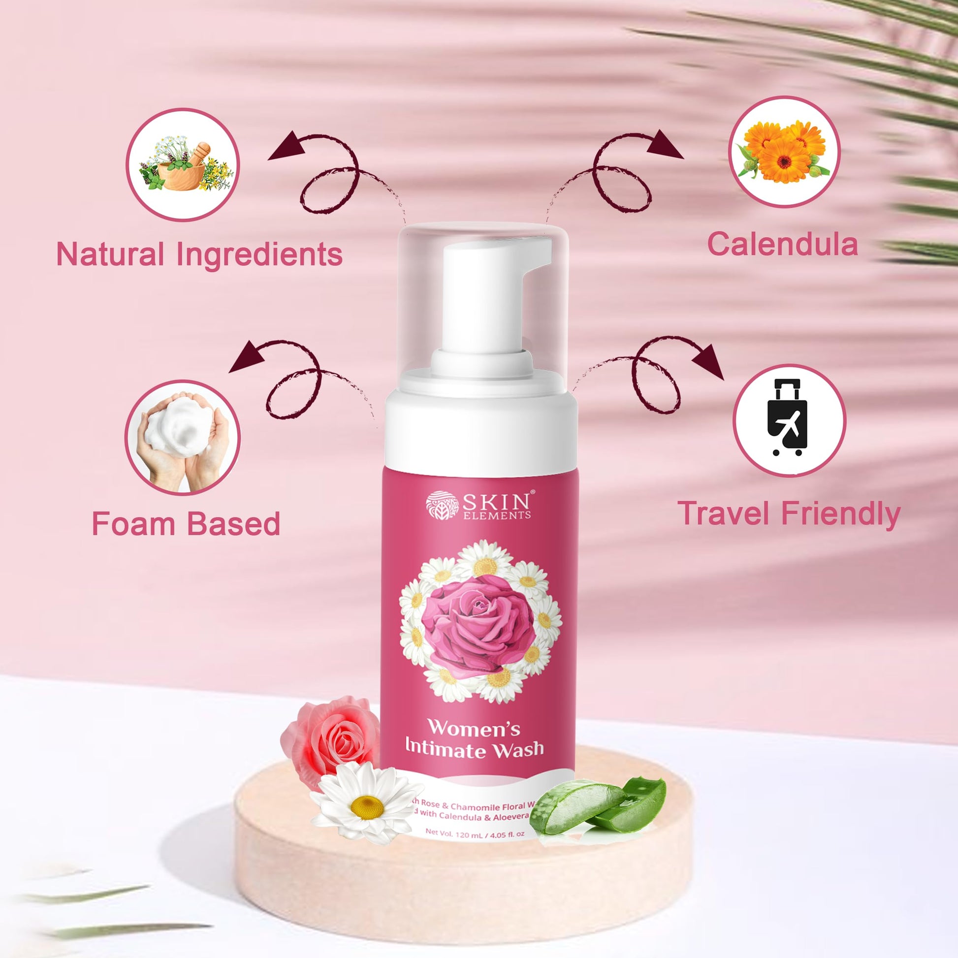 Skin Elements Intimate wash for Women (4.05 Fl Oz.) with Rose & Chamomile Water Skin ElementsAu supplements