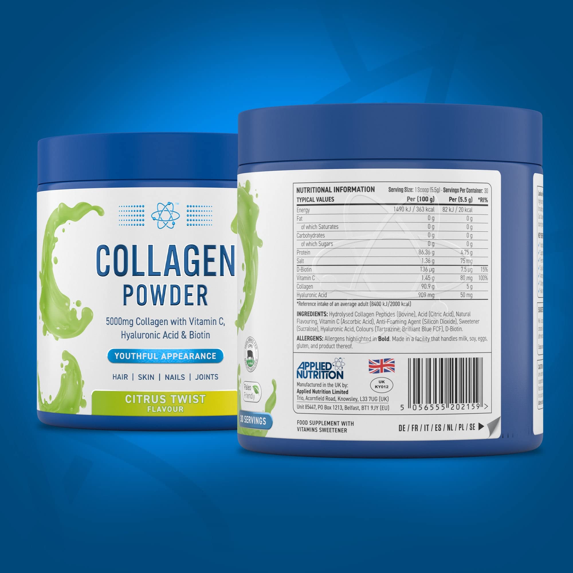 Applied Nutrition Collagen Powder - Citrus Twist Flavour - 5000mg Hydrolysed Bovine Flavoured Applied NutritionAu supplements