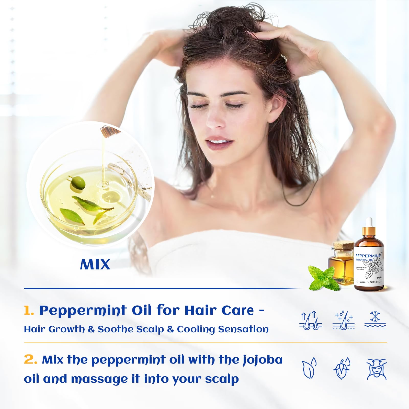 HIQILI Peppermint Essential Oil, 100% Pure Natural for Diffuser, Hair, Massage, Add to Spray HIQILIAu supplements
