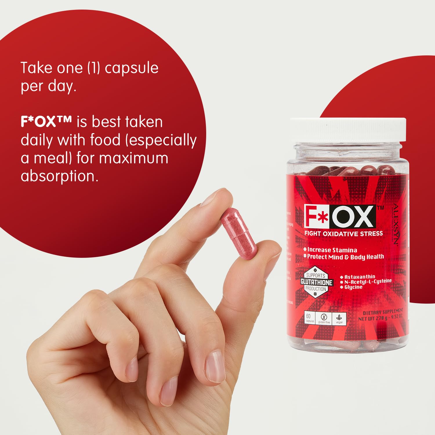 Alexsyn Antioxidant Support Formula – Concentrated Vegan & Gluten-Free Capsules – Helps Defend Against Oxidative Stress and Maintain Daily Vitality – 60 Capsules AlexsynAu supplements