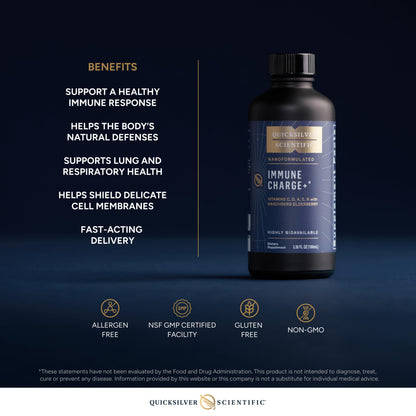 Quicksilver Scientific Immune Charge+ - Elderberry with 10,000 IU Vitamin D3, 25,000 Vitamin A, C, E, K1 & K2 for Immune Health & Lung Support (100ml) Quicksilver ScientificUS supplements