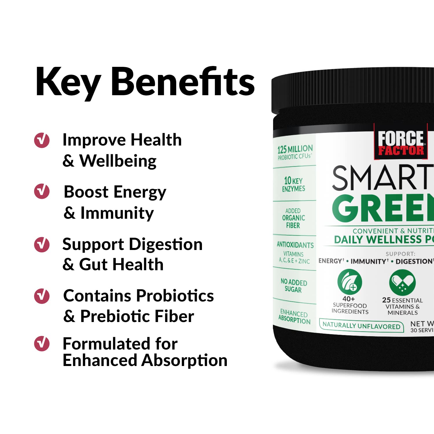 FORCE FACTOR Smarter Greens Daily Wellness Powder to Support Energy, Immunity & Digestion Force FactorAu supplements