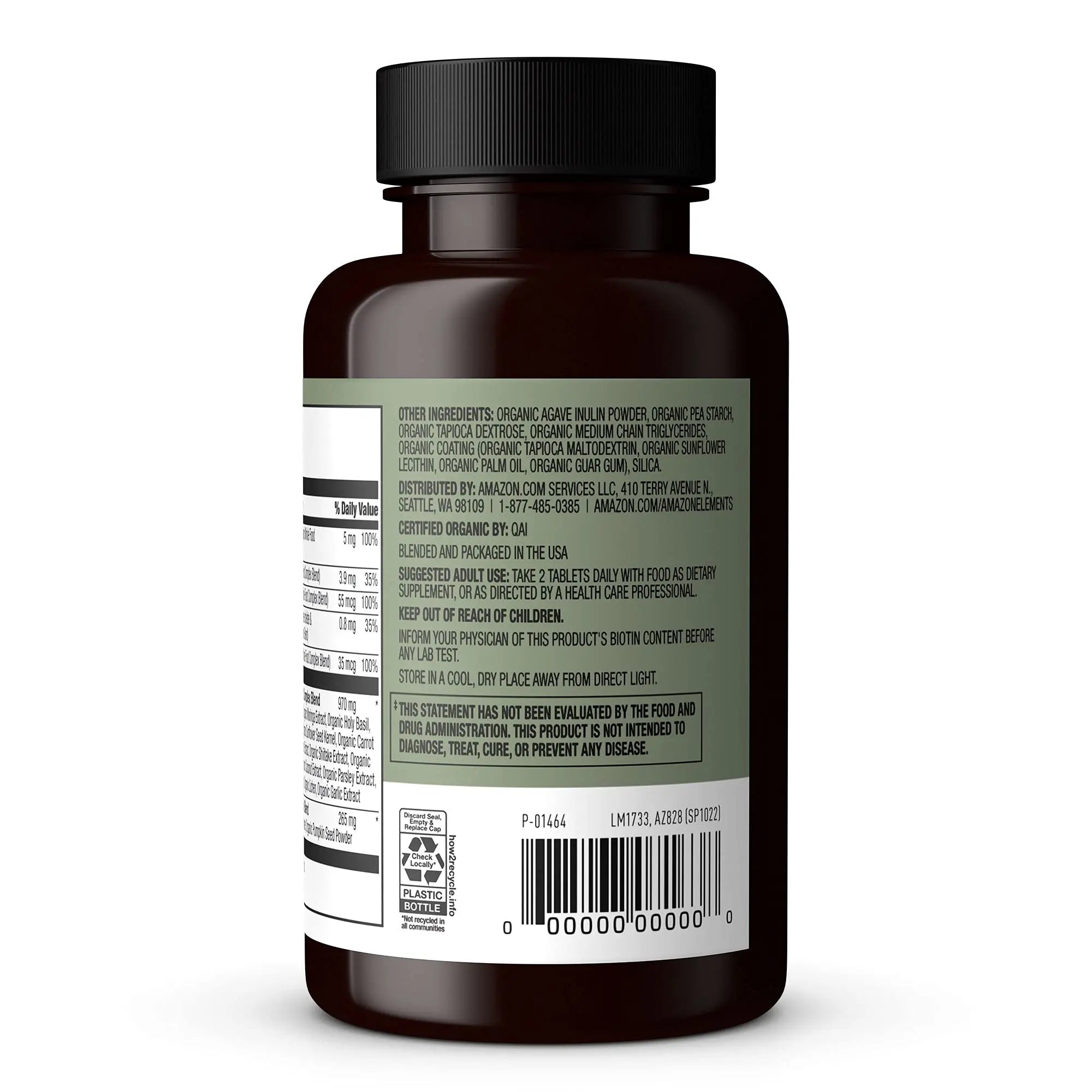 Amazon Elements Organic Whole Food Men's Multi, 60 tablets Amazon ElementsAu supplements