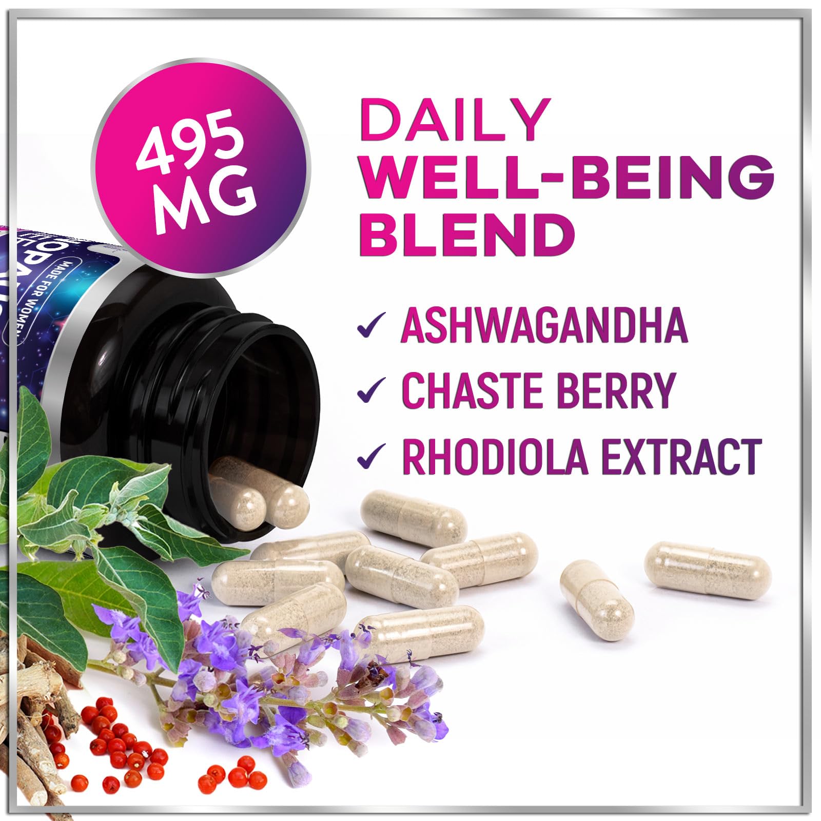 Menopause Supplements for Women - Complete Hot Flash Night Sweats & Menopause Relief Pills, 8 Billion CFU Probiotics with Dong Quai & Black Cohosh for Vaginal, Digestive Support - 60 Capsules Hello Lovely!Au supplements