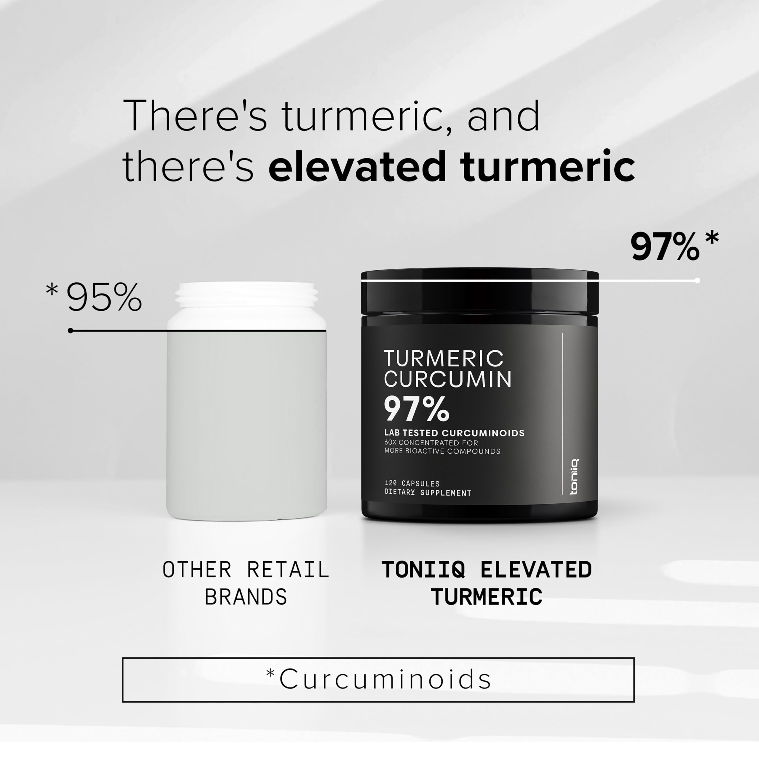 Turmeric Curcumin - Ultra High Potency 60:1 Extract with 97% Curcuminoids - 1200mg Per Serving - Black Pepper & MCT Oil for Enhanced Absorption - Third-Party Lab Tested - 120 Capsules ToniiqAu supplements