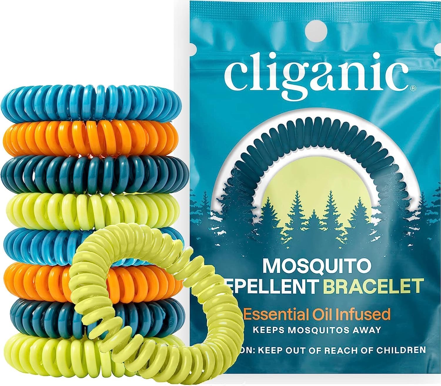 Cliganic 10 Pack Mosquito Repellent Bracelets, DEET-Free Bands, Individuall CliganicAu supplements