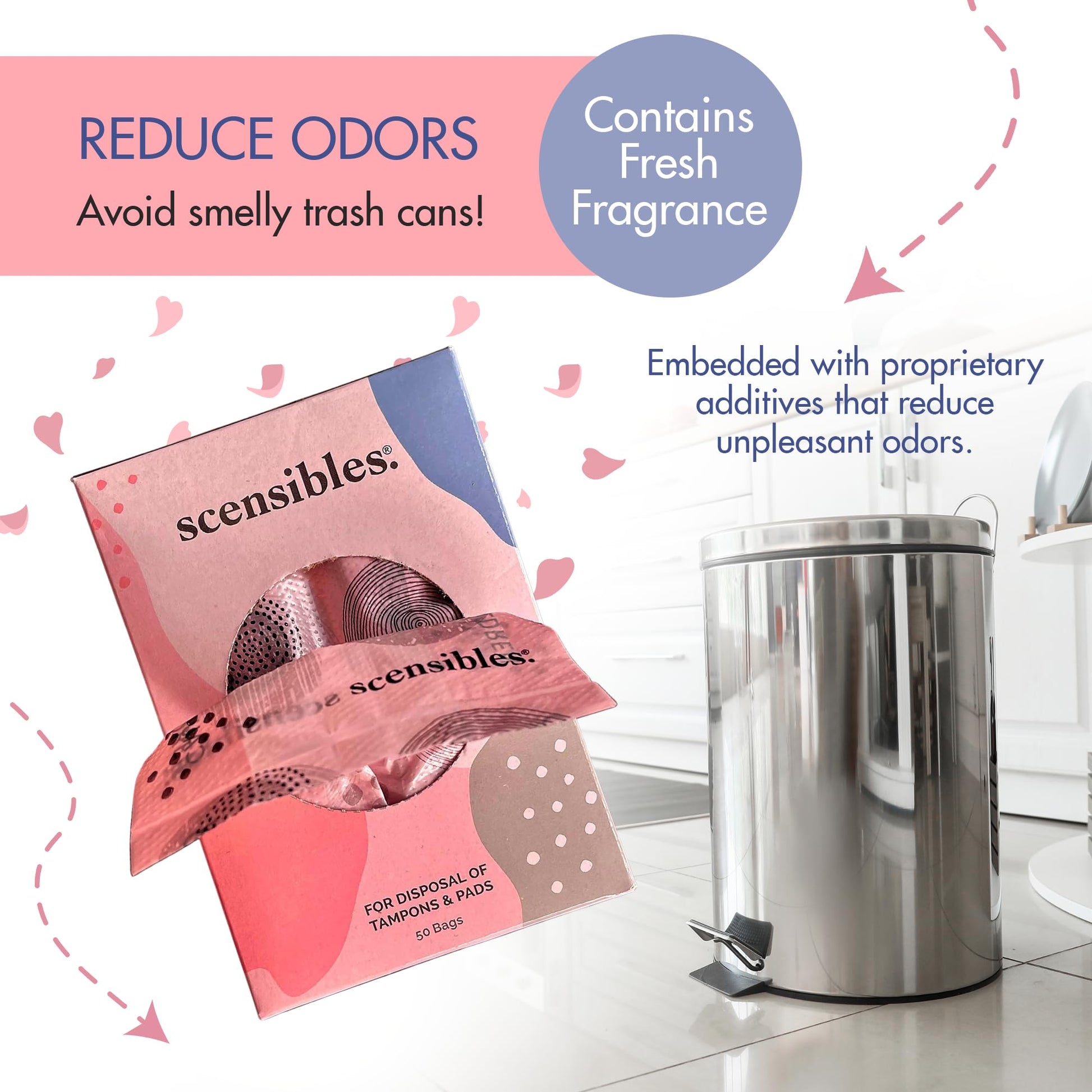 Scensibles Personal Care Disposal Bags (50 Count) - For Tampons, Pads, Liners, Condoms & More SCENSIBLESAu supplements