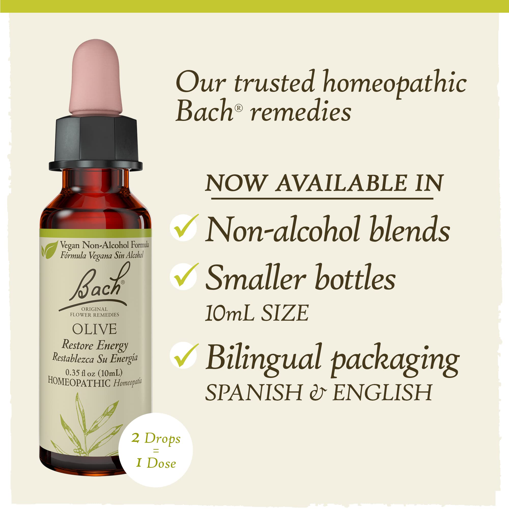 Bach Original Flower Remedies, Olive for Energy (Non-Alcohol Formula), Natural Homeopathic Flower BachAu supplements