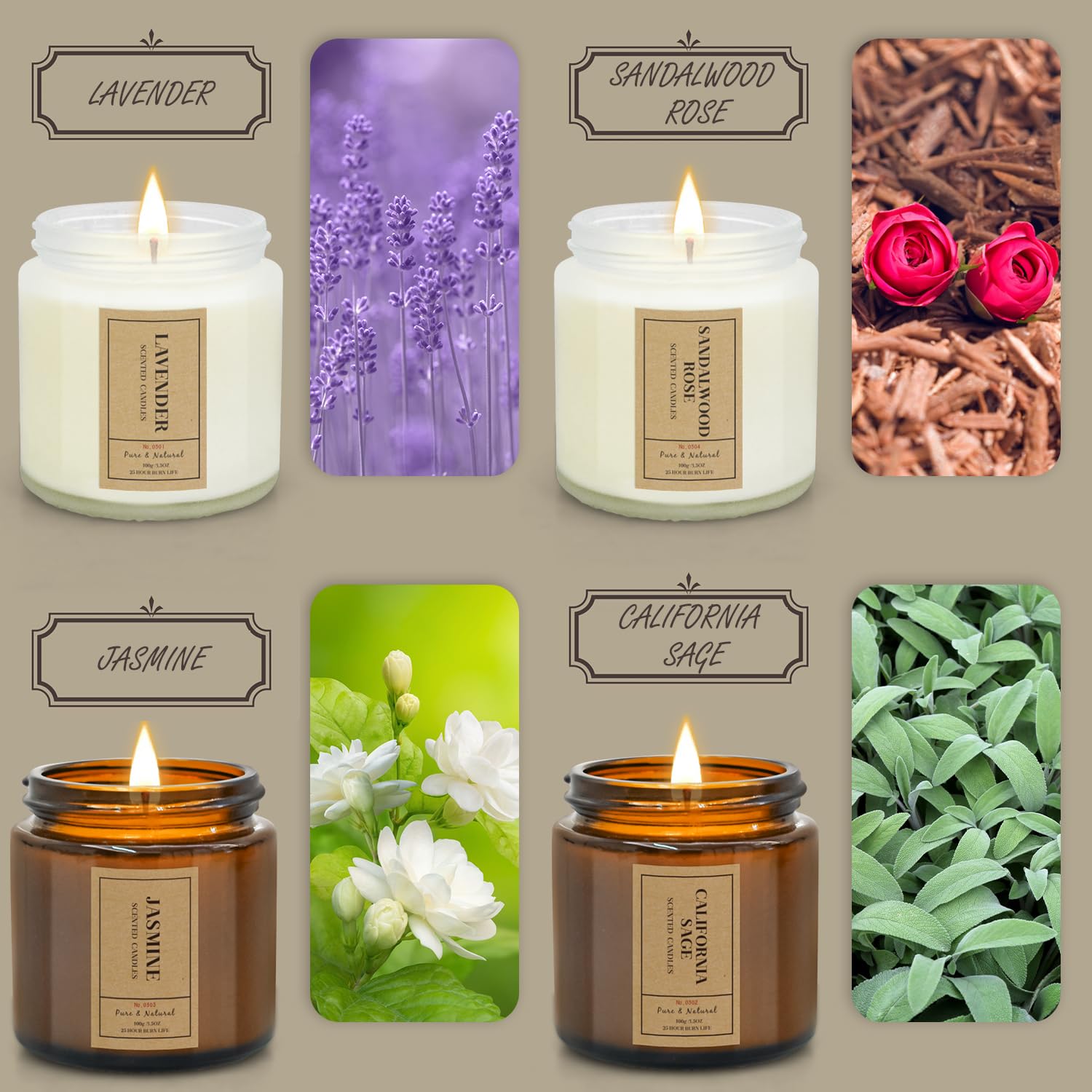 Aromatherapy Candles for Home Scented, 4 Pack Lavender Candles Gifts Set for Women FOMICOAu supplements