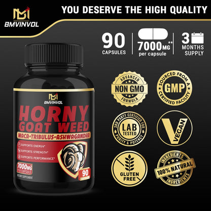 BMVINVOL Horny Goat Weed Capsules - 7000mg Herbal Equivalent BMVINVOLUS supplements