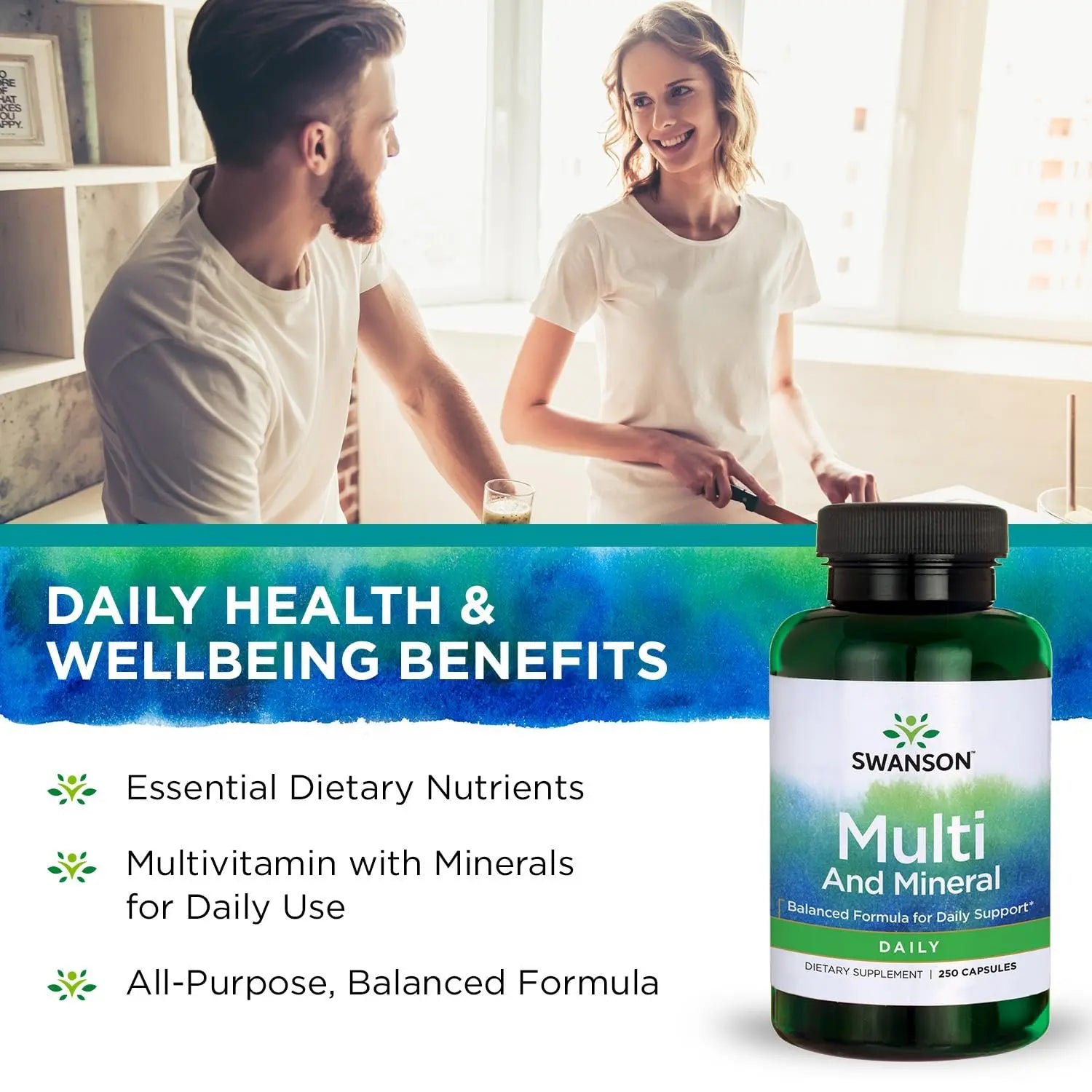 Swanson Multi and Mineral Daily Men's Women's Multivitamin Multimineral Health Supplement 250 Capsules (Caps) SwansonAu supplements