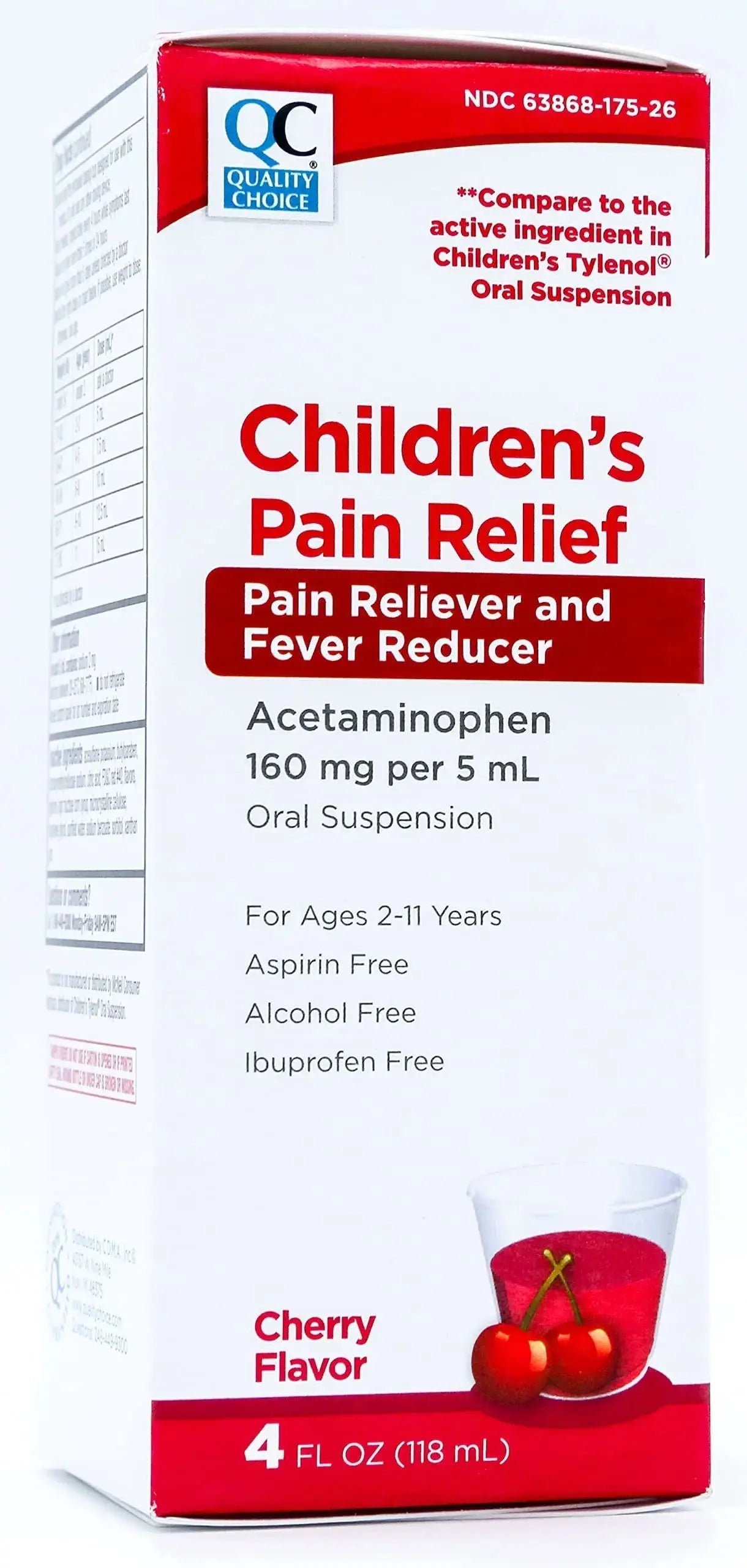 Quality Choice Children's Pain Relief & Fever Reducer for Kids, 4fl oz Acetaminophen 160mg per 5ml, Ibuprofen & Aspirin Free, Liquid Cold and Flu Medicine for Kids, Regular Strength OTC Medication Quality ChoiceAu supplements