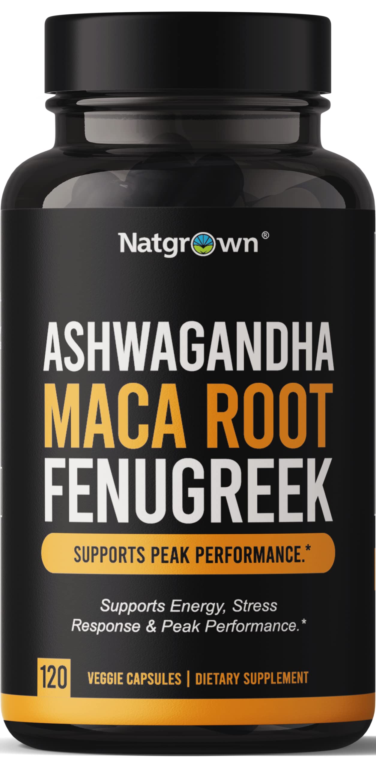 Natgrown Ashwagandha Maca Root Fenugreek Extract Capsules Supplement NatgrownUS supplements