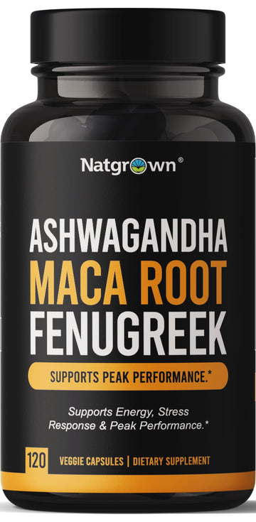 Natgrown Ashwagandha Maca Root Fenugreek Extract Capsules Supplement NatgrownUS supplements
