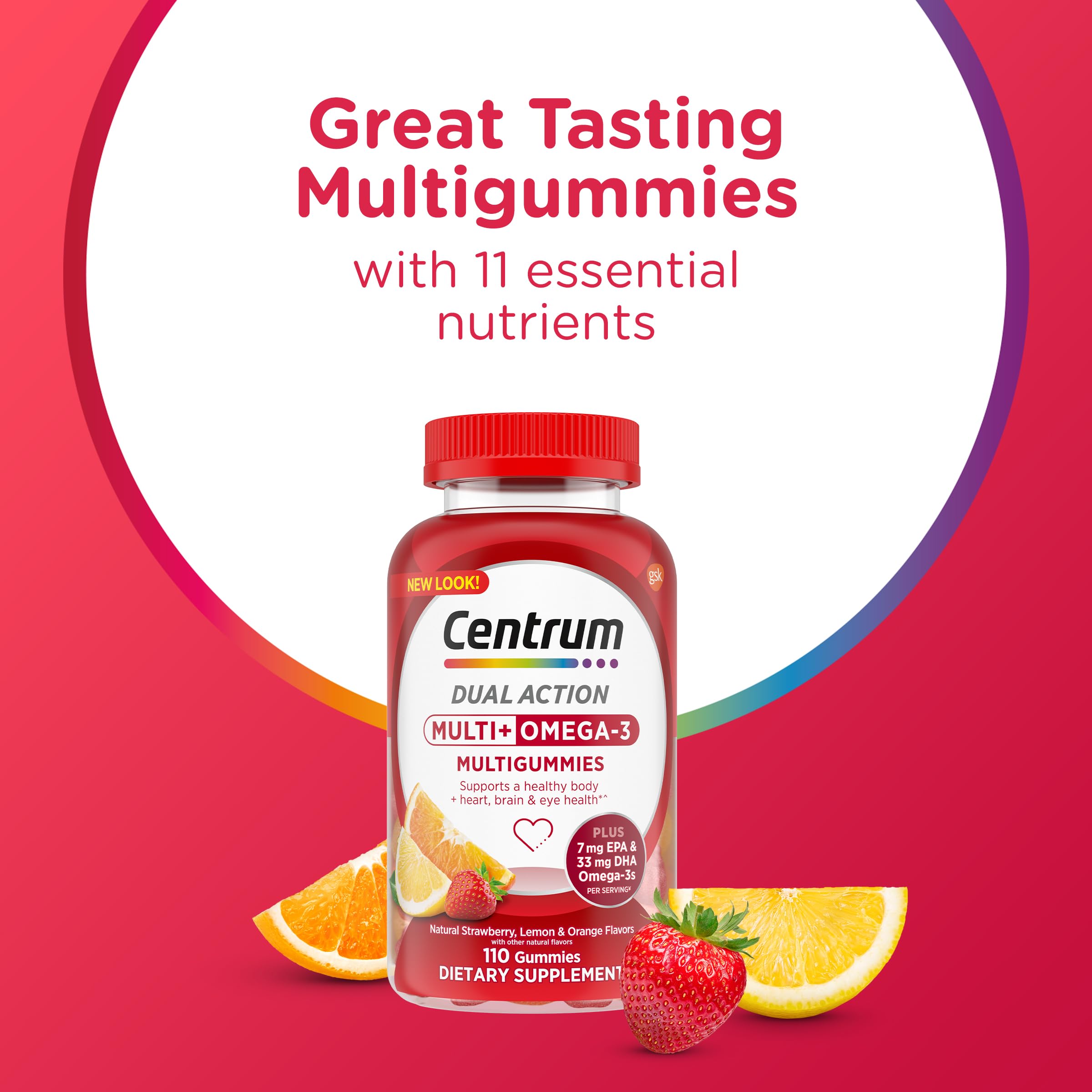 Centrum MultiGummies Multi+ Omega 3 Dual Action, Adult Multivitamin, Multivitamin/Multimineral/Omega 3 CentrumAu supplements