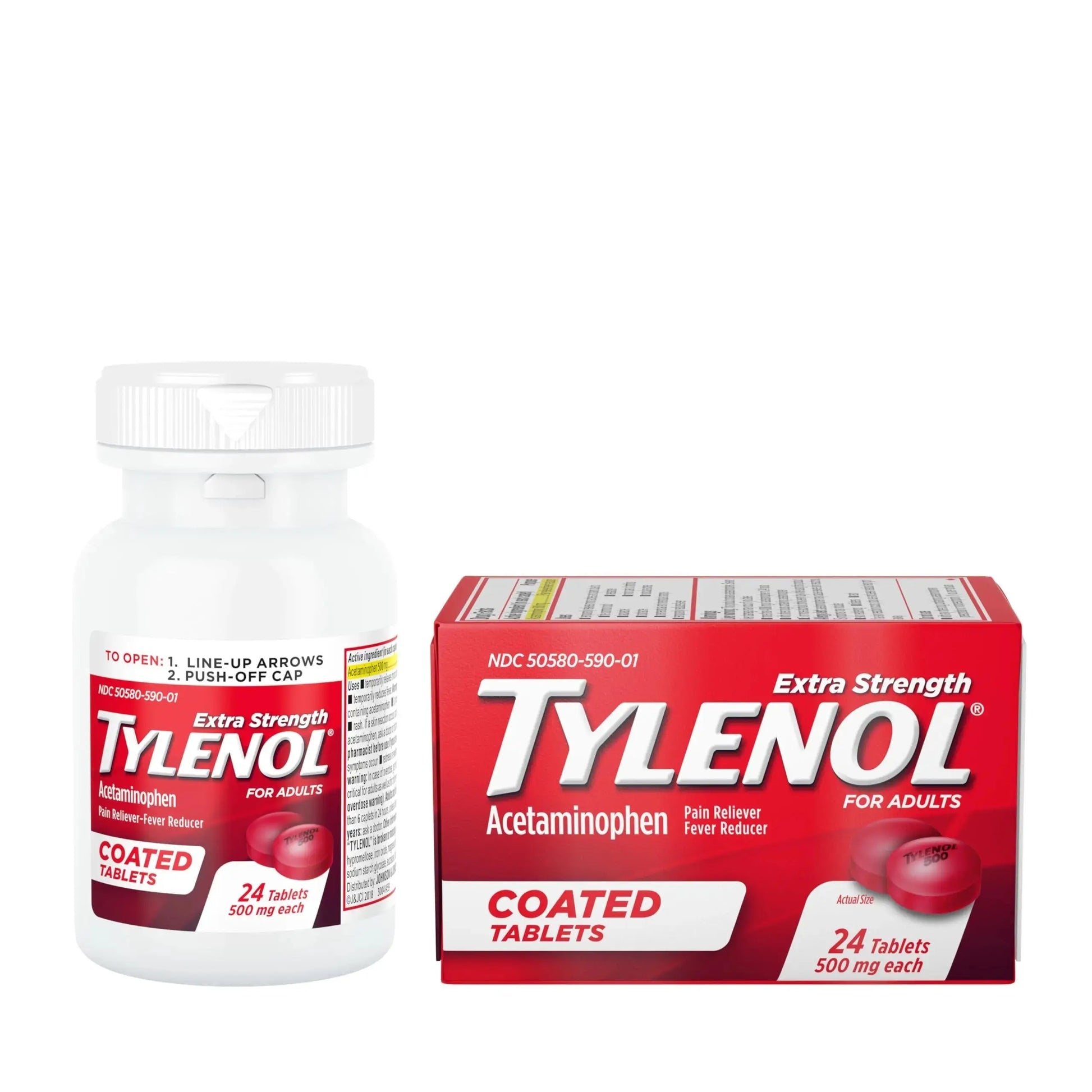 Tylenol Extra Strength Pain Reliever & Fever Reducer, Round Coated Tablets, 500 mg Acetaminophen Pain Relief Pills for Headache, Toothache & Minor Arthritis Pain, 24 ct TylenolAu supplements