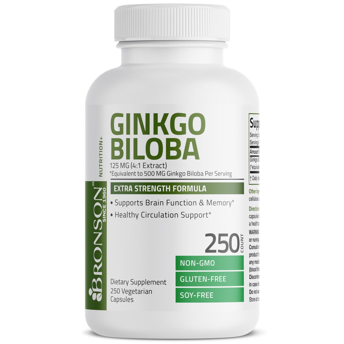 Bronson Ginkgo Biloba Extra Strength 125mg (4:1 Extract) Equivalent to 500mg BronsonUS supplements