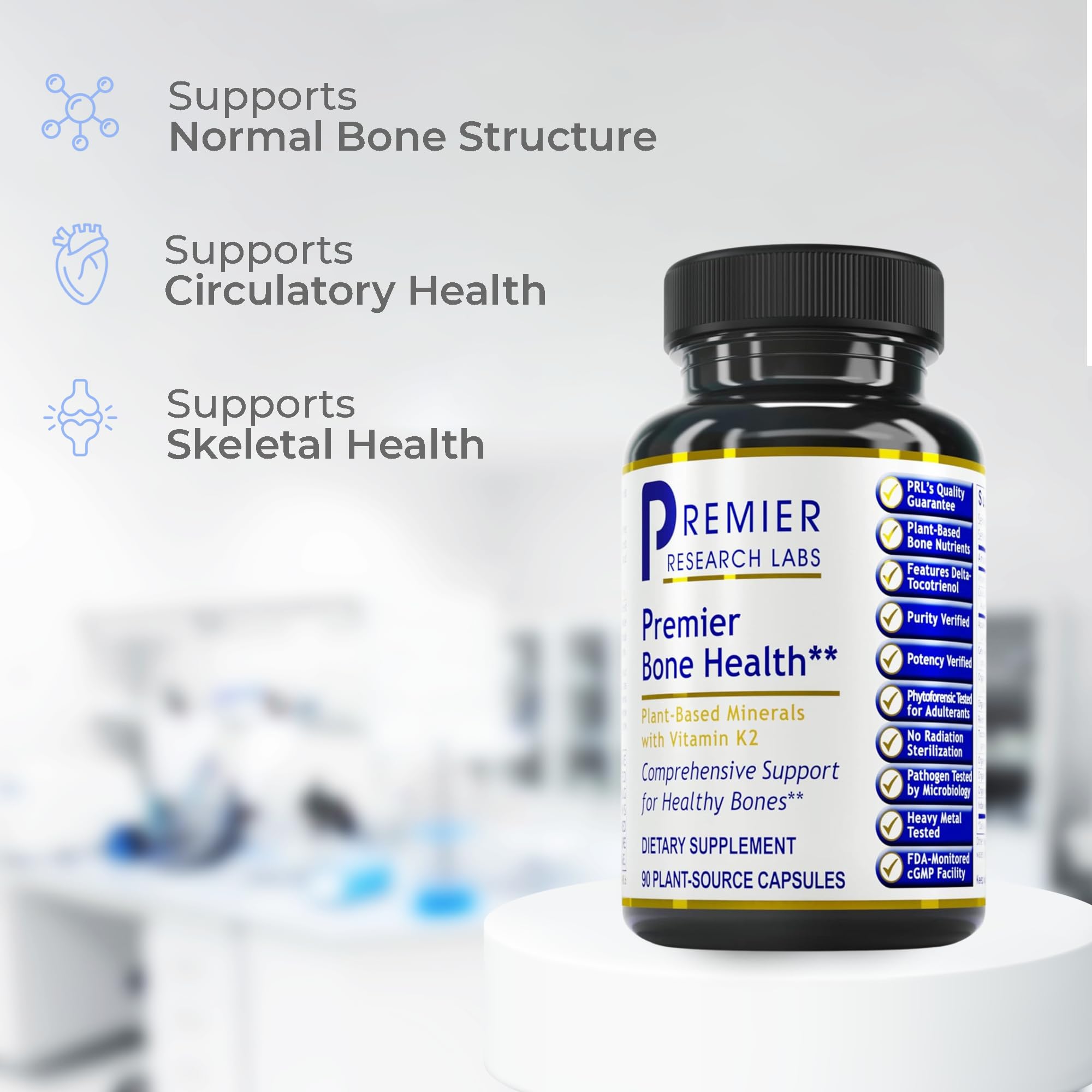 Premier Research Labs Premier Bone Health - Bone Health Vitamins, Bone Strength Supplement for Women & Men, Calcium Supplement with Vitamin K2, Healthy Bone Support - 90 Capsules Premier Research LabsAu supplements