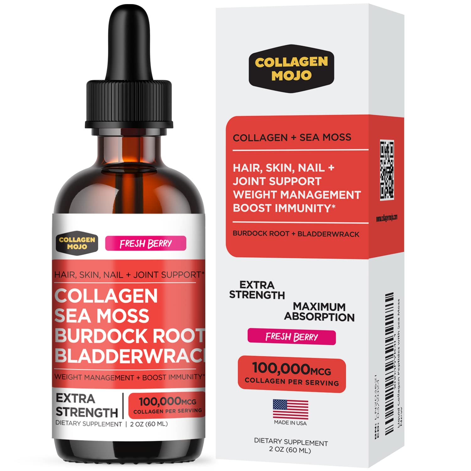 Collagen Mojo Liquid Collagen Peptides with Sea Moss, Burdock Root & Bladderwrack Collagen MojoAu supplements