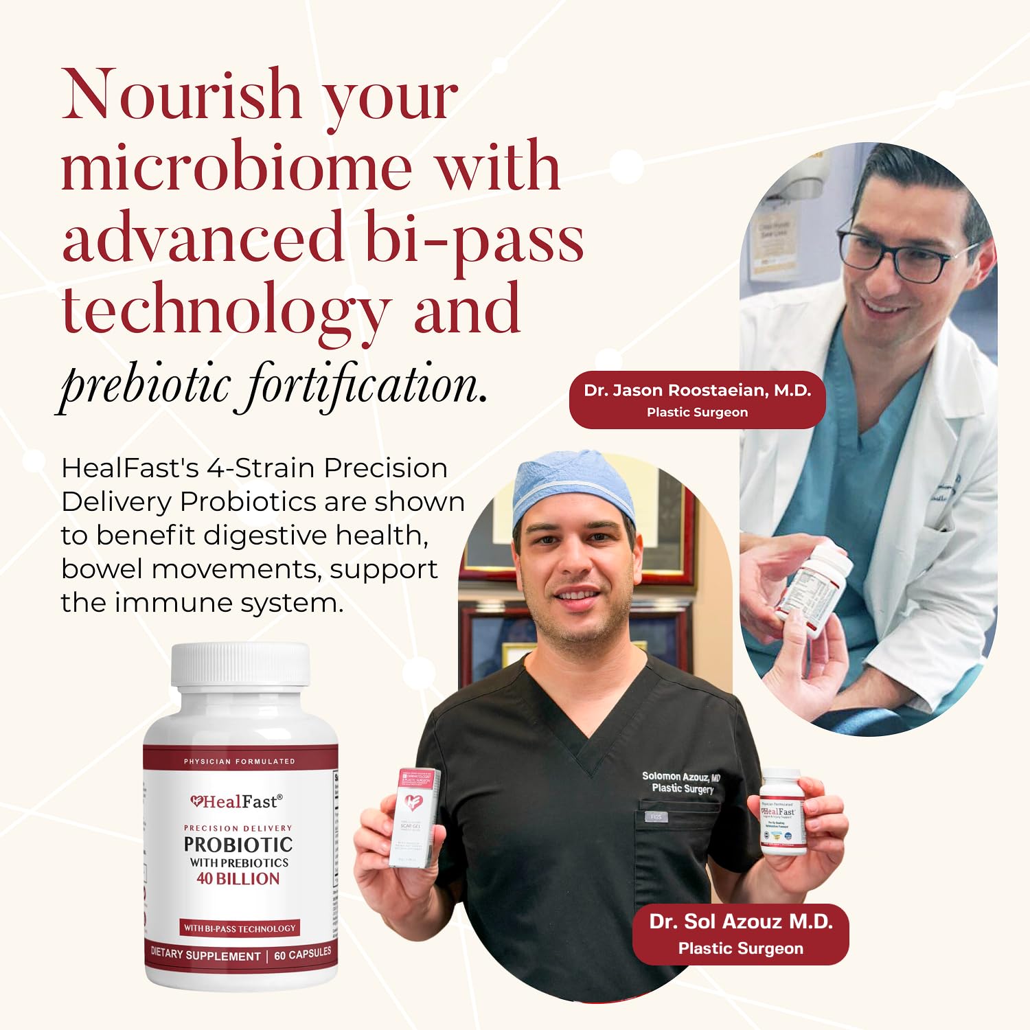 HealFast Physician Formulated Probiotic Supplement - 40 Billion CFU - Live Prebiotics and Probiotics for Men and Women - Probiotics for Gut Health - Non-GMO and Vegan - 30 Day Supply HealFastAu supplements