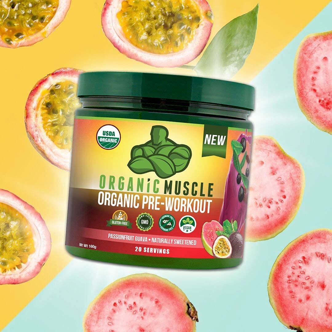 Organic Muscle Bundle - Pre-Workout Powder for Energy (Passionfruit Guava) + Replenisher Organic MuscleAu supplements