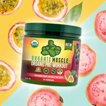 Organic Muscle Bundle - Pre-Workout Powder for Energy (Passionfruit Guava) + Replenisher Organic MuscleUS supplements