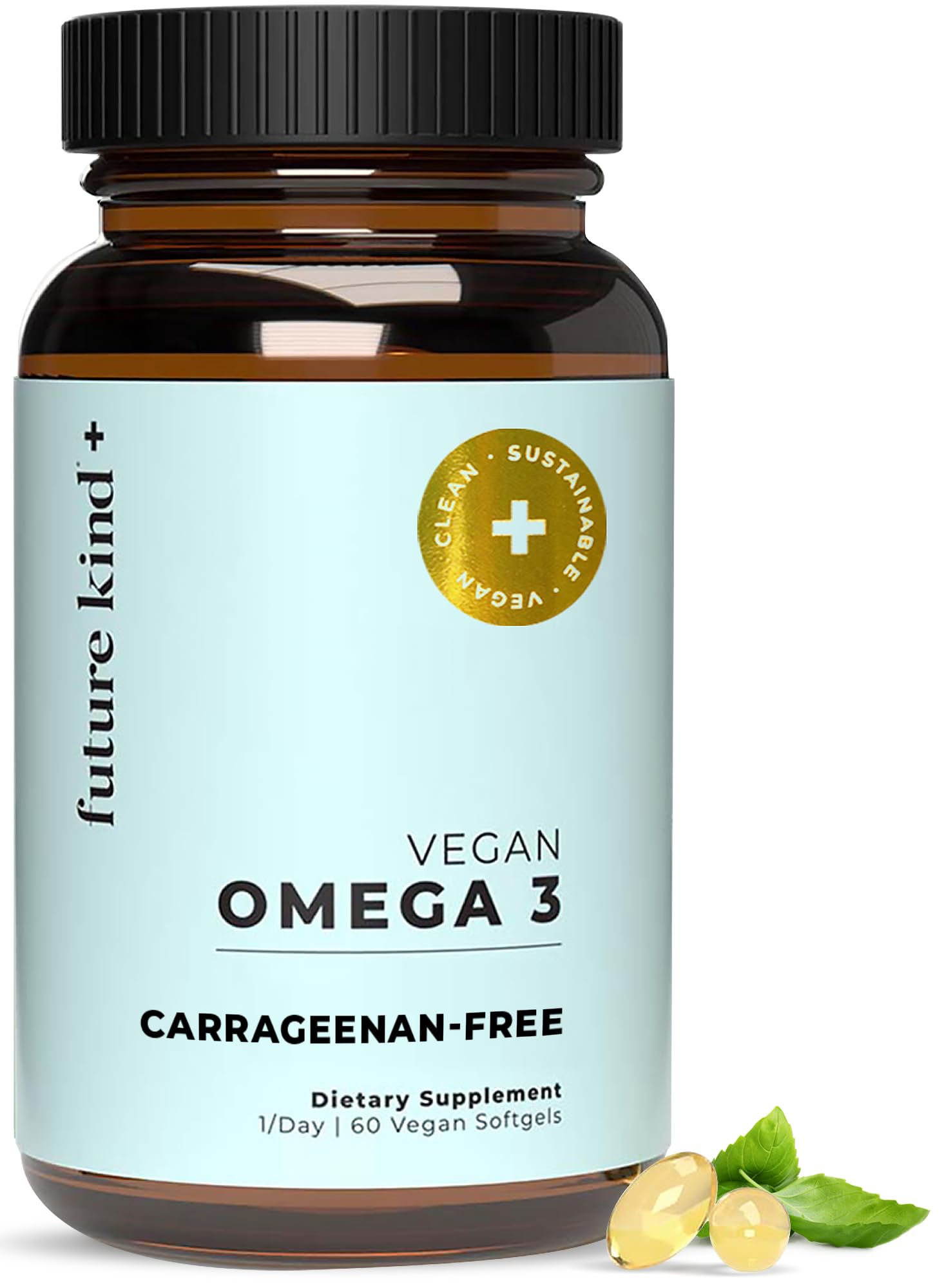 Future Kind Omega-3 Supplement for Clarity, Memory, and Mobility Comfort, 2 Months Supply of Citrus-Scented Softgels with EPA and DHA, Vegan Omega-3 Supplement from Algae, Carrageenan Free, 60 Count Future KindAu supplements