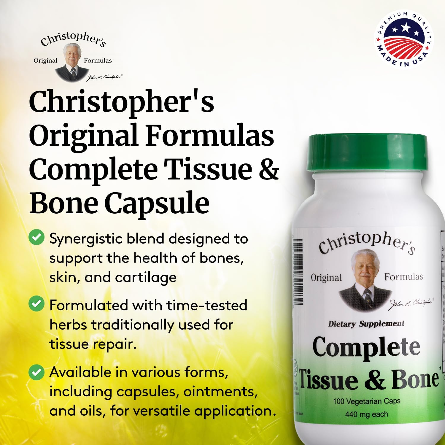 Christopher's Original Formulas Complete Tissue & Bone Formula – 100 VCaps | Herbal Support for Bones & Connective Tissue - Pack of 2 Christopher's Original FormulasAu supplements
