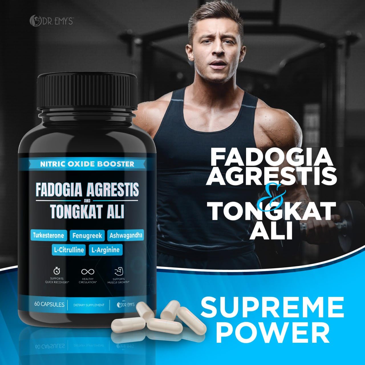 (2 Pack) Tongkat Ali Fadogia Agrestis Nitric Oxide Ashwagandha Supplement for Men Dr. Emy'sAu supplements