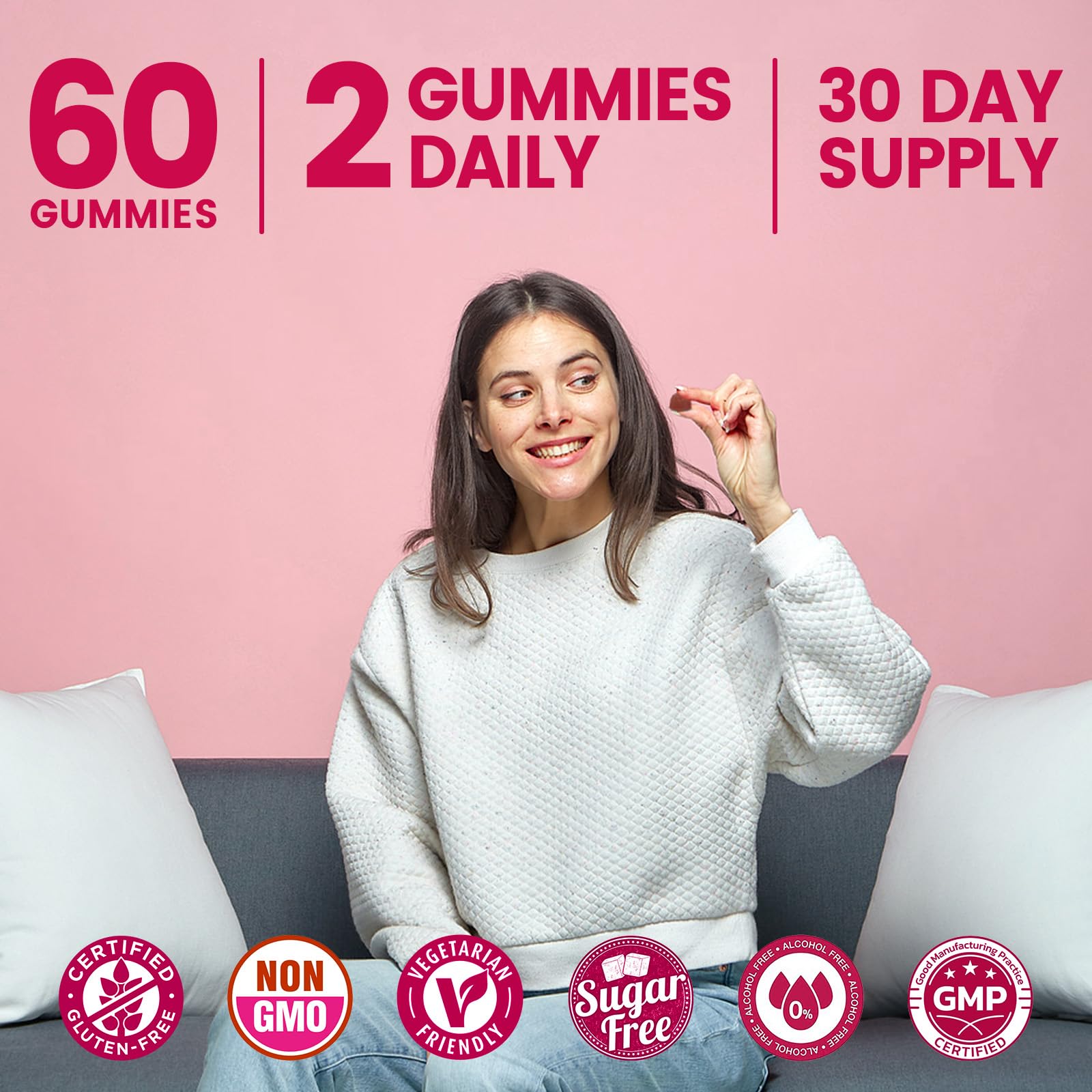JIANKYTZ (2 Pack) Sugar Free Premium Feminine Balance Gummies for Women - Vaginal Health, Antioxidant, Digestive Health, PH Balance Support, Vaginal Probiotics for Women Gummies, Max Absorption JIANKYTZAu supplements