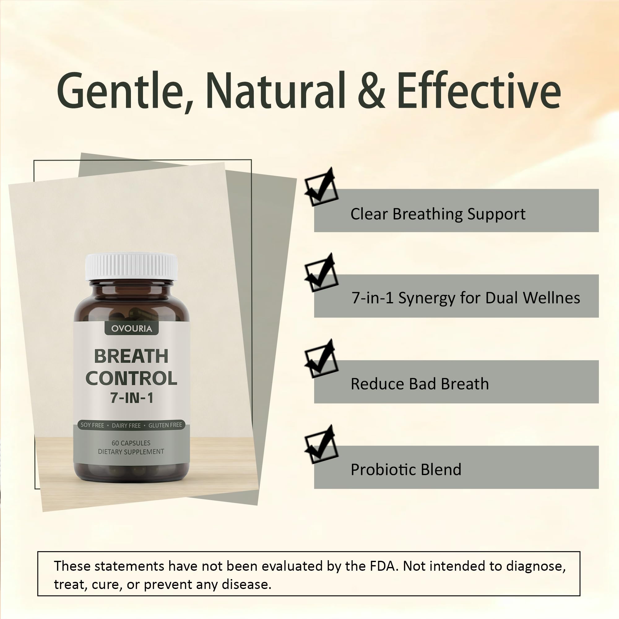 TANSPRESSO ovouria Breath & Gut Balance Capsules - 7-in-1 Formula with Probiotics, Zinc Gluconate & Magnesium Citrate for Fresh Breath, Chronic Halitosis Relief & Digestive Wellness, 60 Count(1pc) TANSPRESSOAu supplements