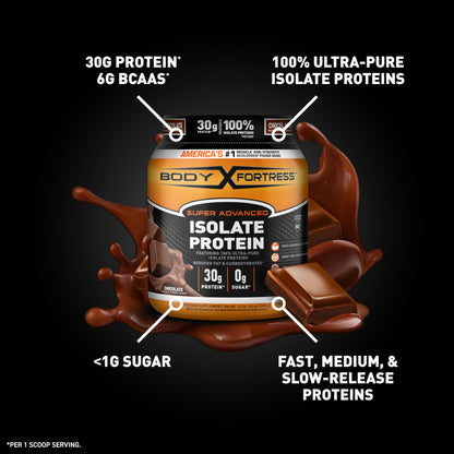 Body Fortress Super Advanced Isolate Protein, Chocolate Protein Powder Supplement Body FortressUS supplements