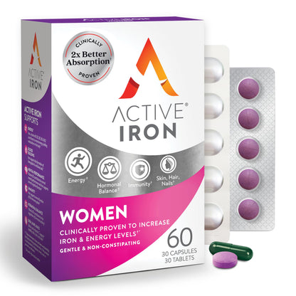 Active Iron Supplement 25mg + Multivitamin for Women – Clinically Proven to Increase Energy & Reduce Tiredness – Gentle ACTIVEIRONUS supplements