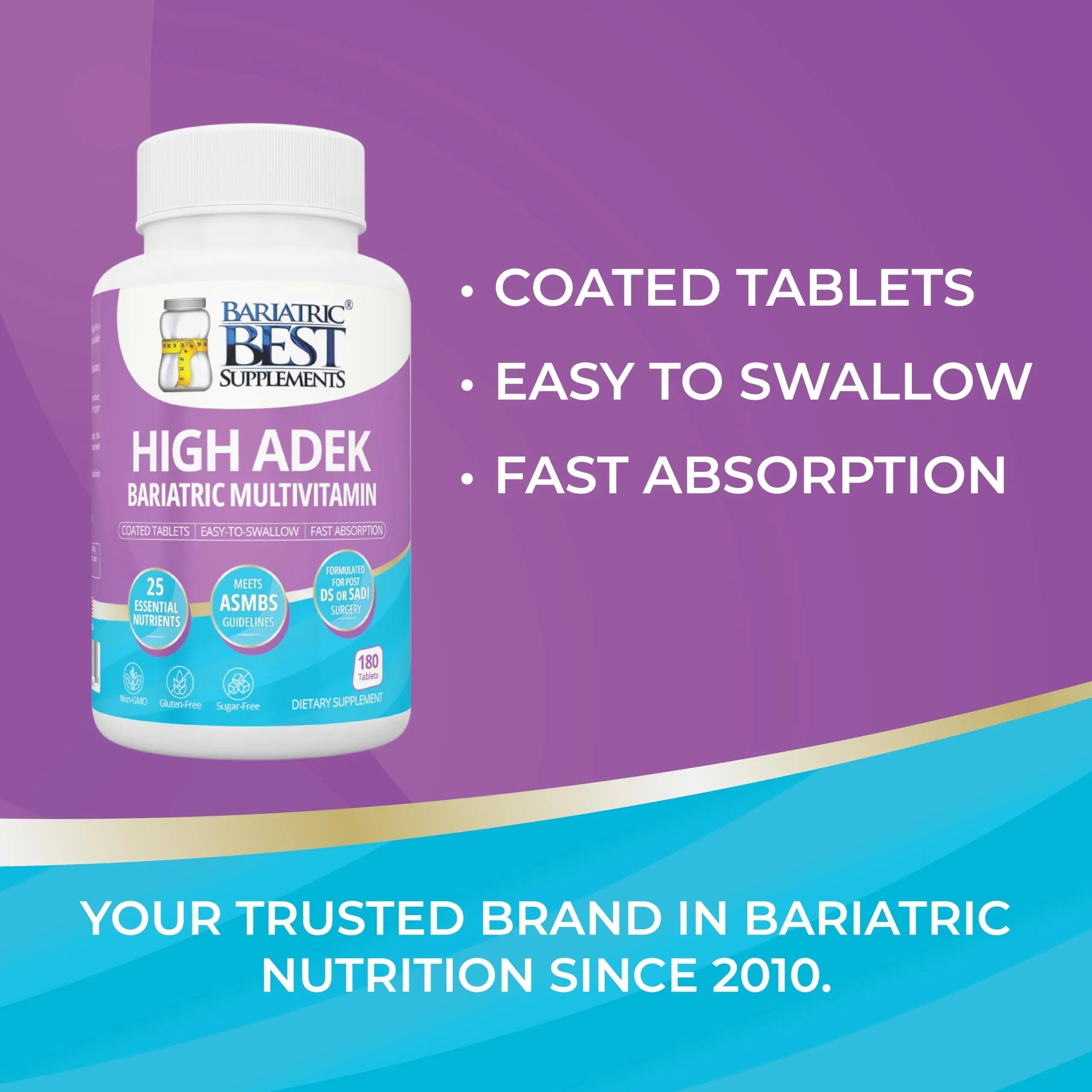 High A D E K Bariatric Multivitamin for Post DS/SADI Surgery, 25 Essential Nutrients for Post-Weight Loss Surgery, 180 Tablets Bariatric Best SupplementsAu supplements