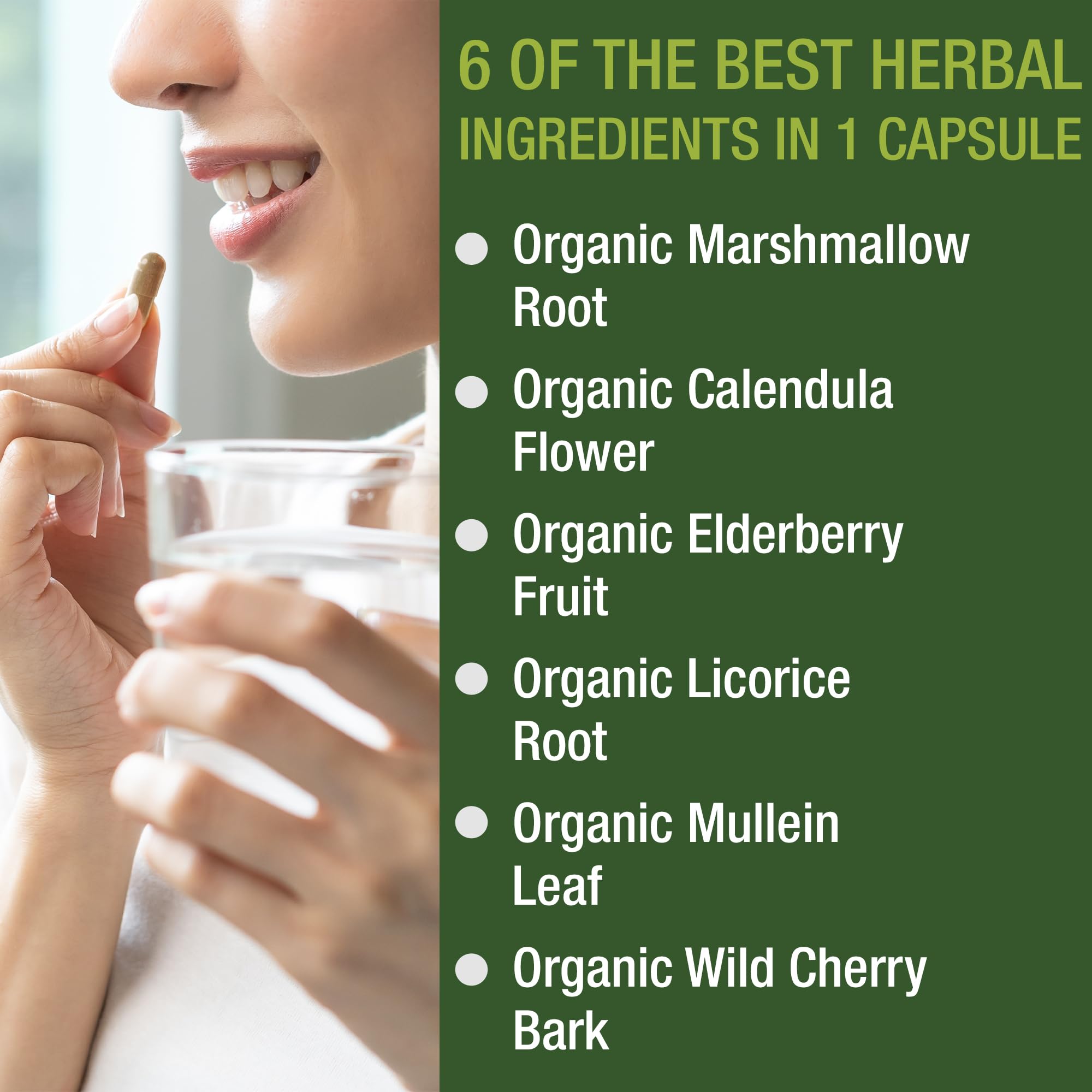 USDA Organic Lung Detox for Smokers and Non Smokers with 6 Top Ingredients. Mullein Leaf, Marshmallow Root, Calendula. Lungs Cleanse for Better Respiratory Health. Lung Support Capsules Supplement Peak PerformanceAu supplements