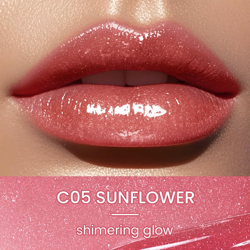 CATKIN Glossy Lip Balm Ultra Hydating Glow Lip Tinted Jelly Plump Melting Balm Shea Butter Repair Soothing For Dry Lips Dewy Finished 0.12 oz C05 SUNFLOWER CatkinAu supplements