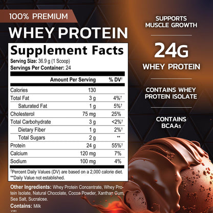 Nature's Premium 100% Whey Protein Powder, 24g of Protein, Double Rich Chocolate Nature's PeakUS supplements