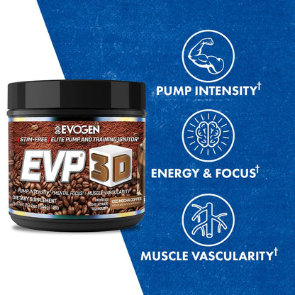 Evogen EVP 3D Iced Moche Coffee | Xtreme Stimulant Free Pre-Workout Powder Arginine EvogenUS supplements