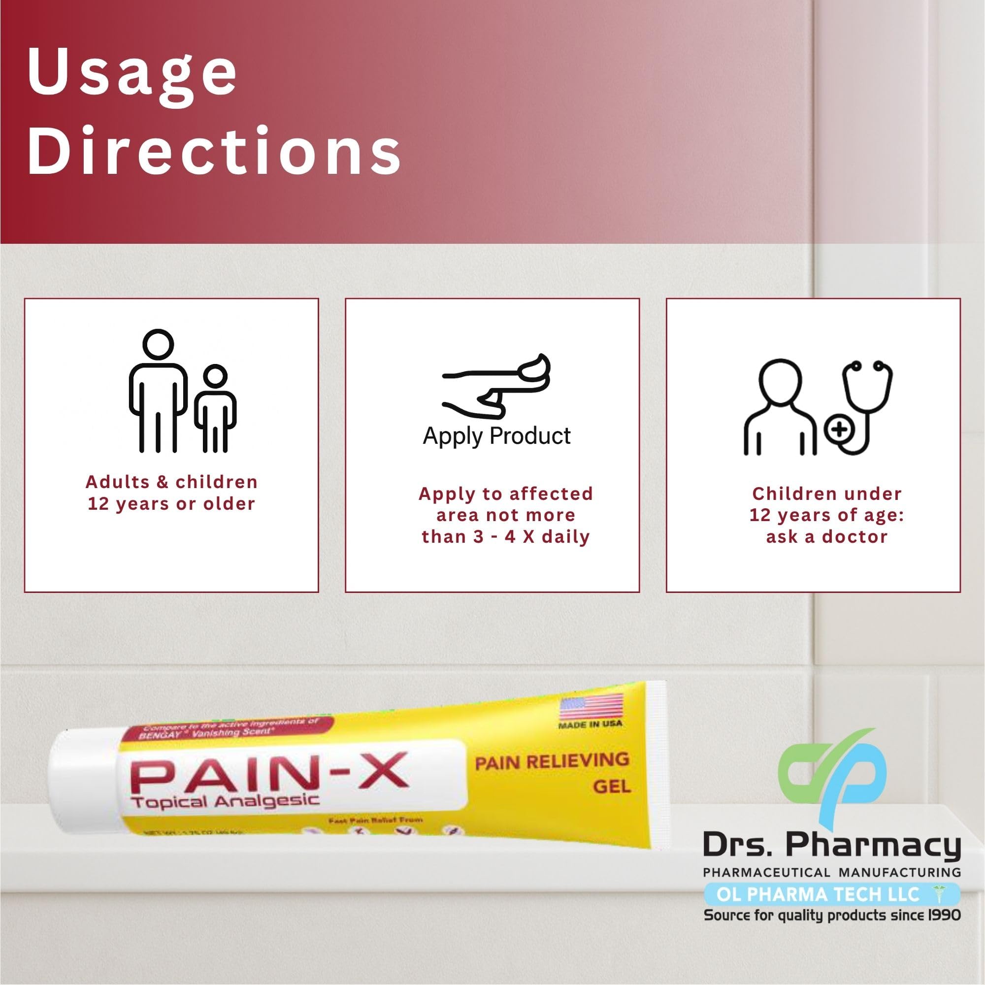 Drs. Pharmacy Pain-X Menthol Cream – Targeted Muscle & Joint Relief – 1.75 oz, Made in USA Drs. PharmacyAu supplements