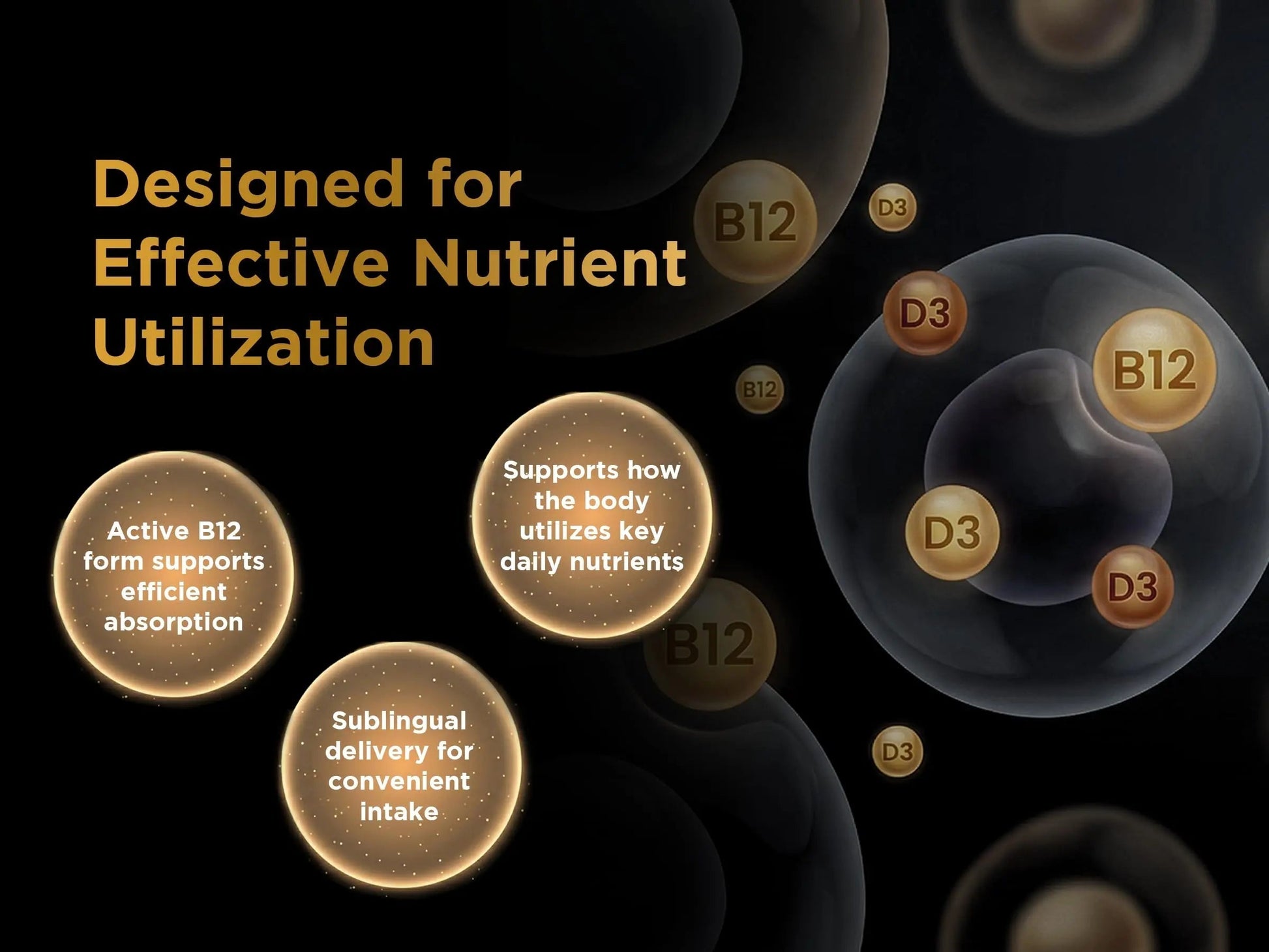 Nutri Apex Vitamin B12 & D3 Sublingual Tablets - 2500 mcg B12 & 125 mcg (5000 IU) D3 - Highly Bioavailable for Energy, Mood & Bone Health - Lab-Tested Nutri ApexAu supplements