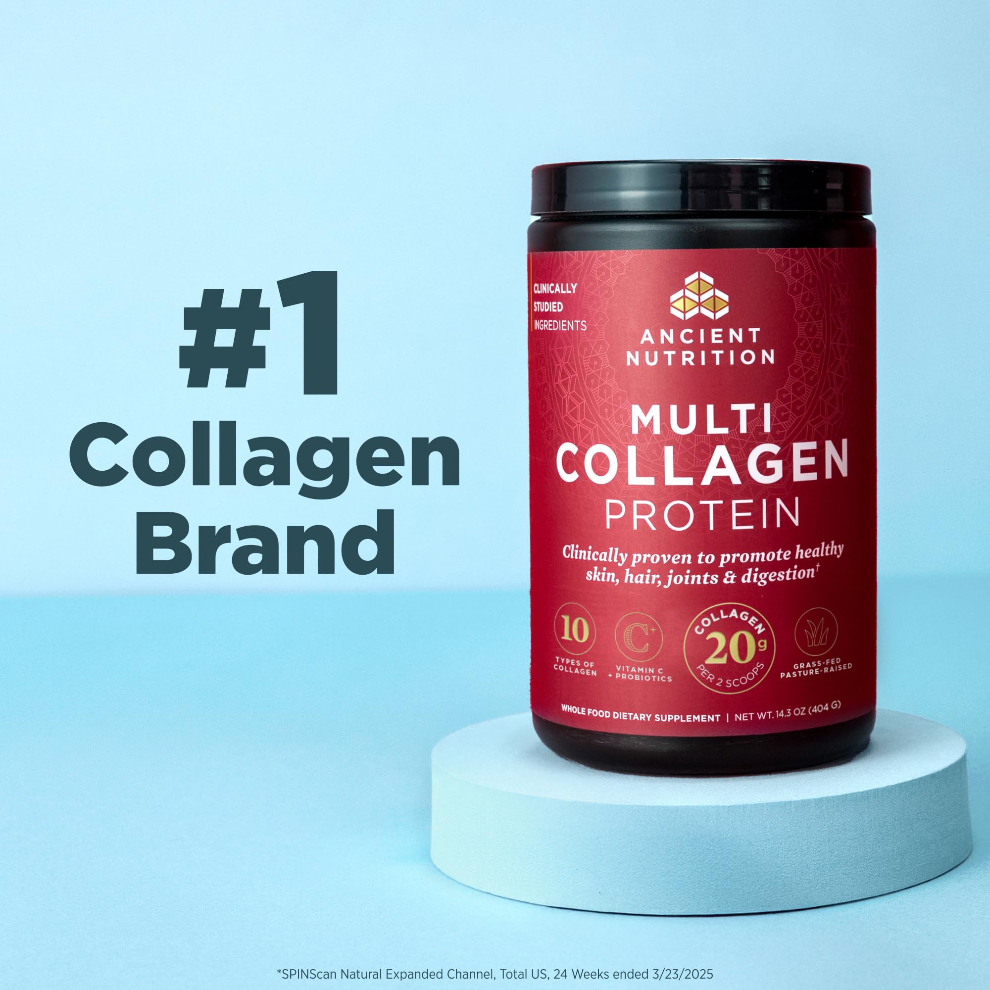Ancient Nutrition Collagen Powder Protein with Probiotics, Unflavored Multi Collagen Protein with Vitamin C, 45 Servings, Hydrolyzed Collagen Peptides Supports Skin and Nails, Gut Health, 16oz Ancient NutritionAu supplements