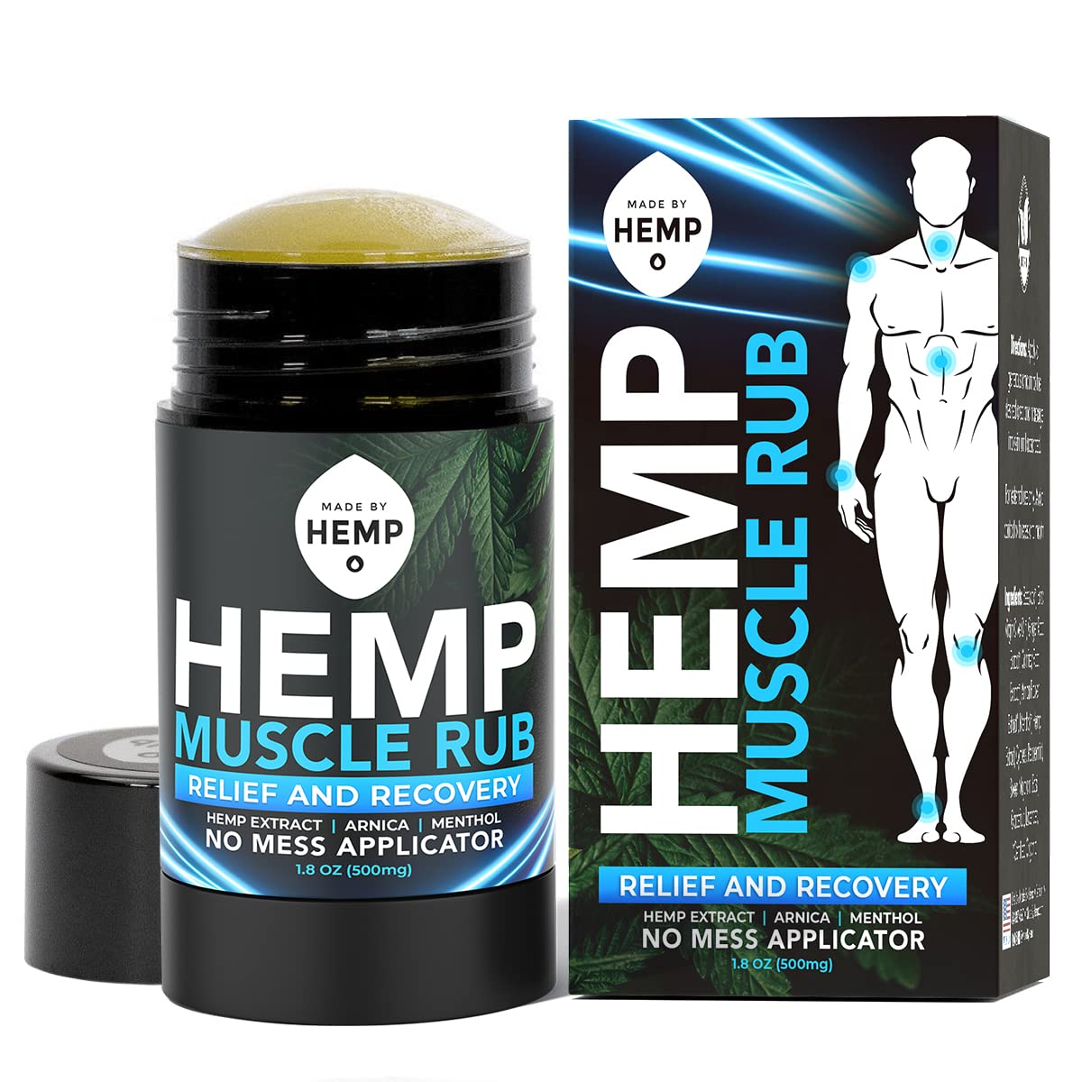 Hemp Roll On Post Workout Muscle Relief Stick for Muscles and Joints Natural Blend with Arnica, Menthol, Ginger Non Greasy Balm Cooling Soothing Support Formula Made by Hemp 1.8oz MADE BY HEMP Co.Au supplements