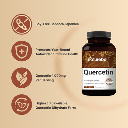 NatureBell Quercetin 1000mg Per Serving | 240 Capsules, Ultra Strength Quercetin NatureBellUS supplements