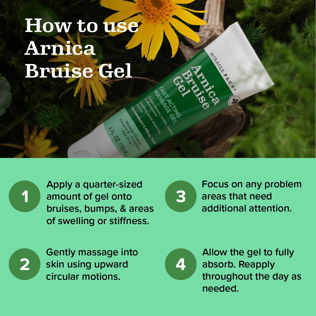 Miracle Plus Arnica Bruise Relief Gel + Magnesium Leg Relief Cream Bundle Miracle PlusAu supplements