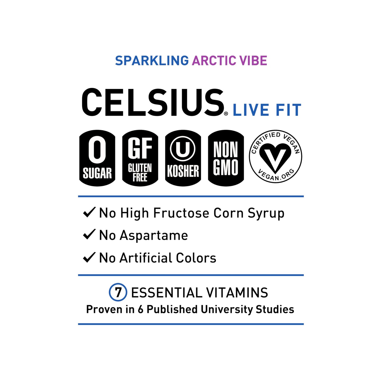 CELSIUS Arctic Vibe Sparkling Frozen Berry, Functional Essential Energy Drink, 12 Fl Oz CELSIUSUS supplements